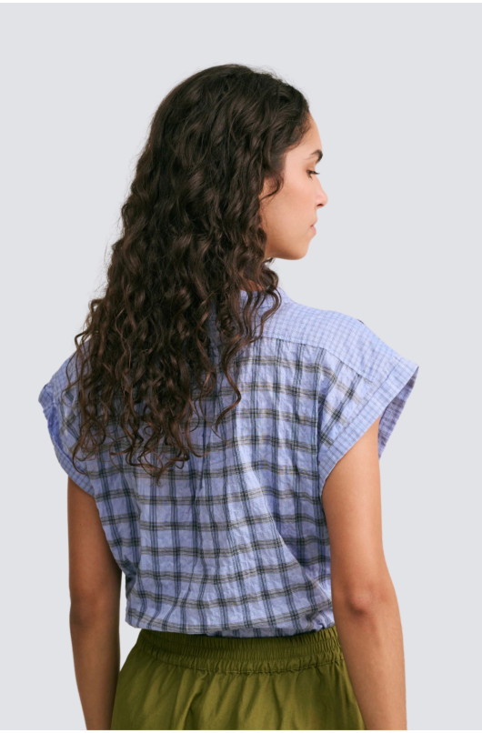 blouse coton mc carreaux - 4