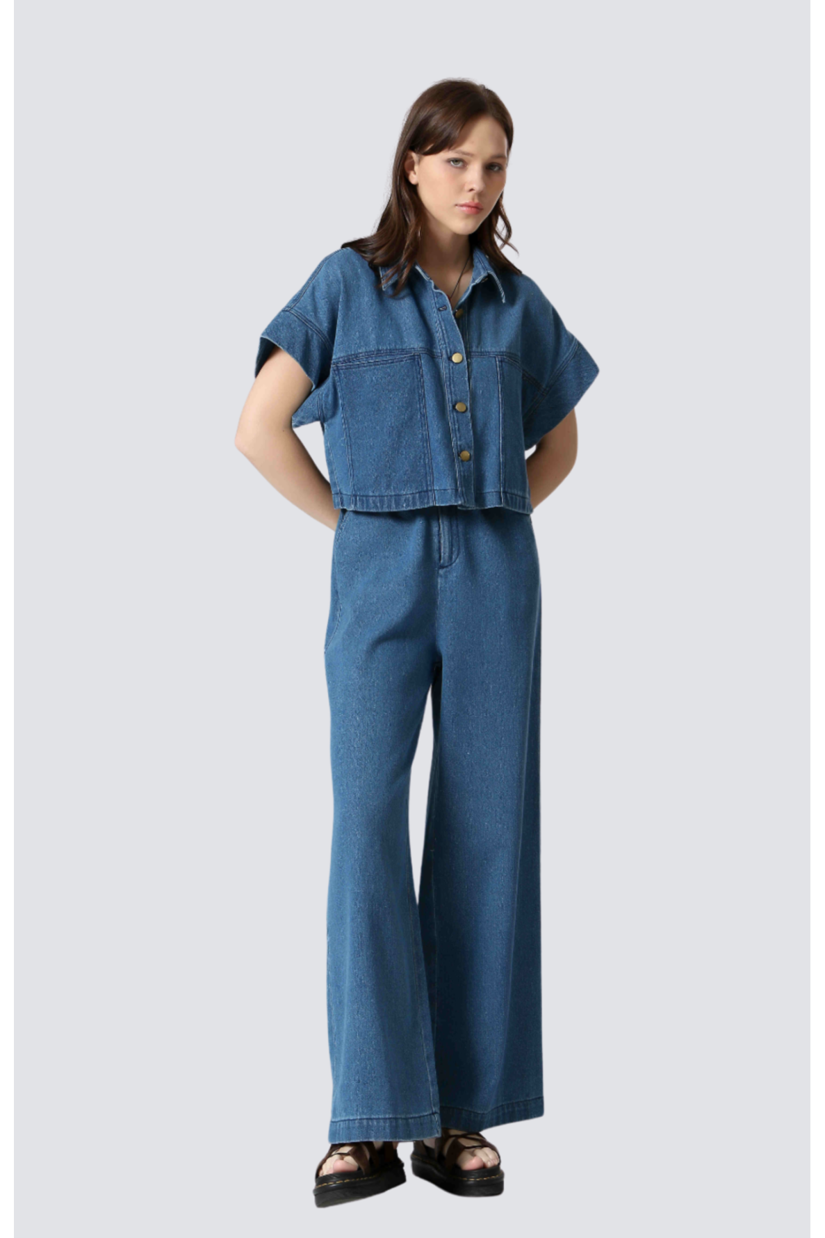 veste col chemise mc denim - 2