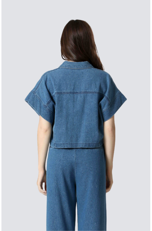 veste col chemise mc denim - 4