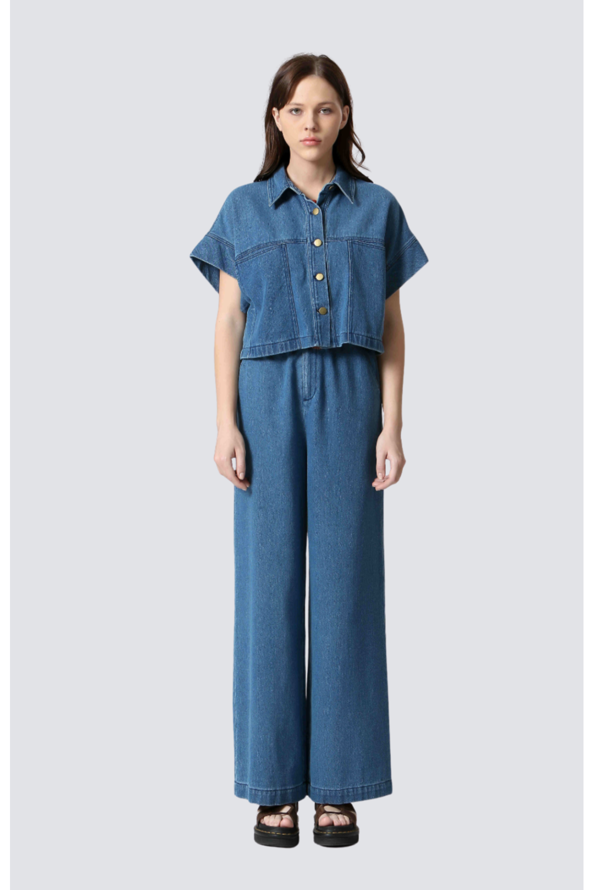 veste col chemise mc denim - 3