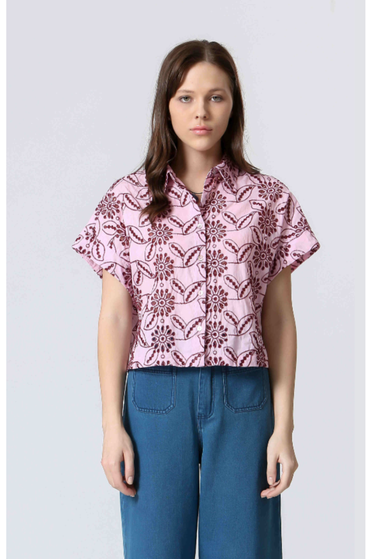 blouse coton mc et fleurs brodées - 2