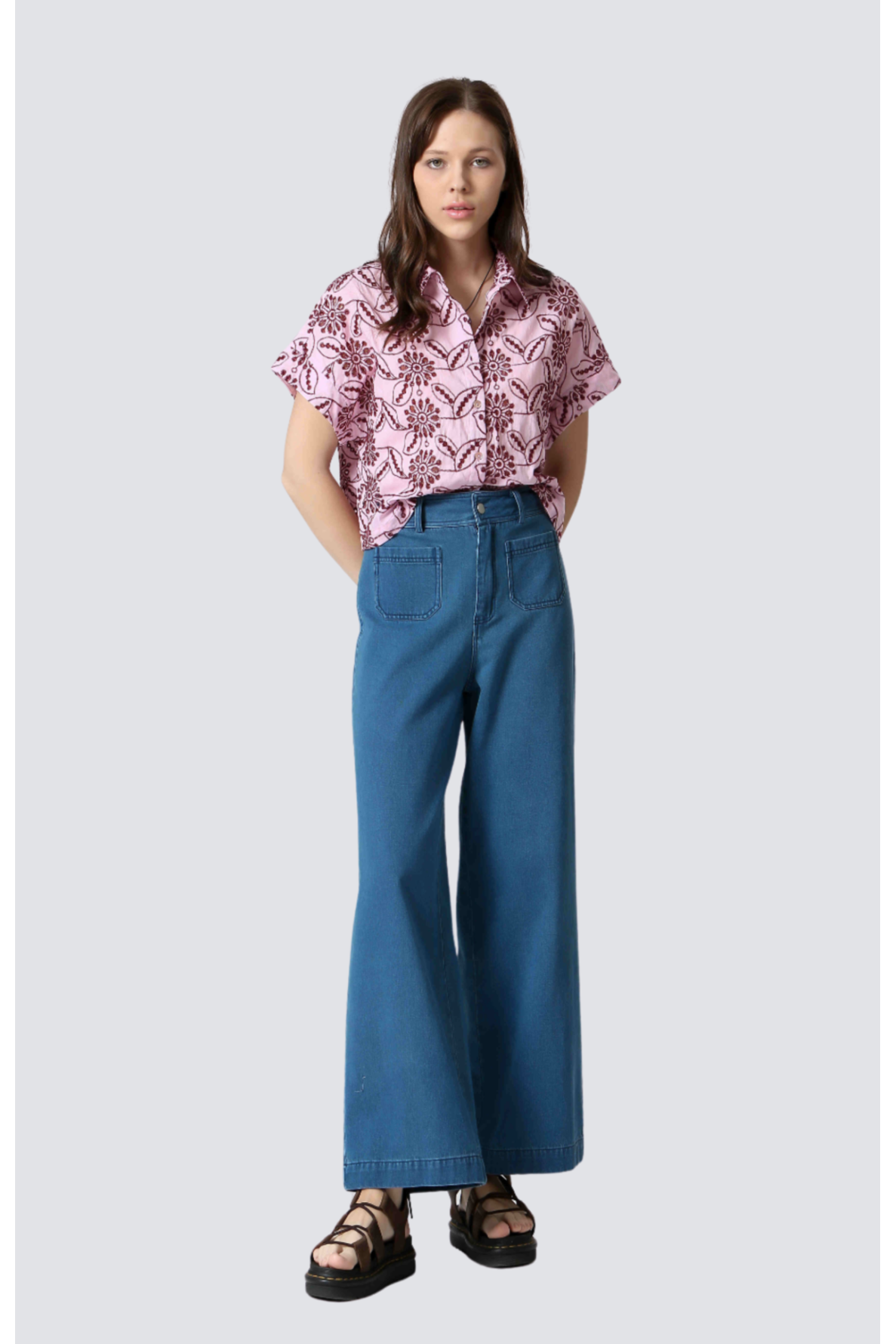 blouse coton mc et fleurs brodées - 3
