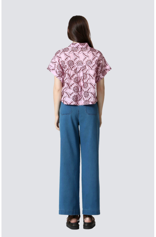 blouse coton mc et fleurs brodées - 4