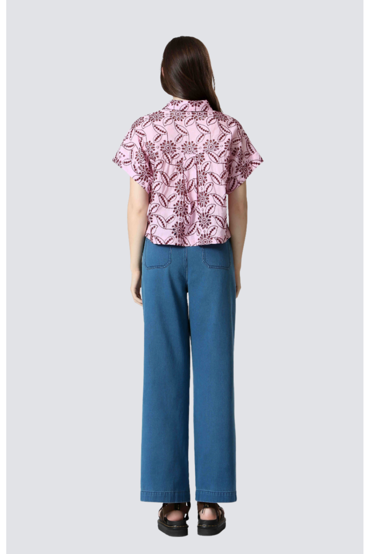 blouse coton mc et fleurs brodées - 4