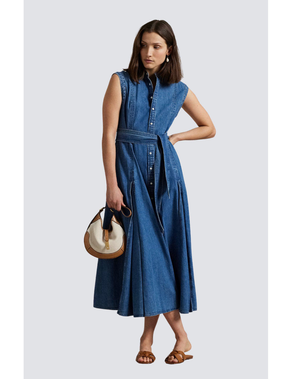 robe courtes manches mi-longue boutonnée - 