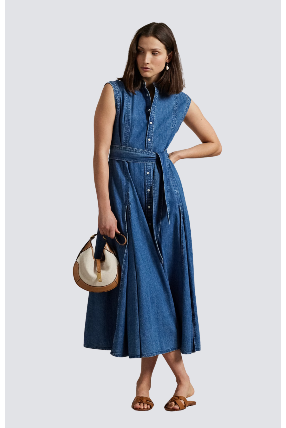 robe courtes manches mi-longue boutonnée - 1