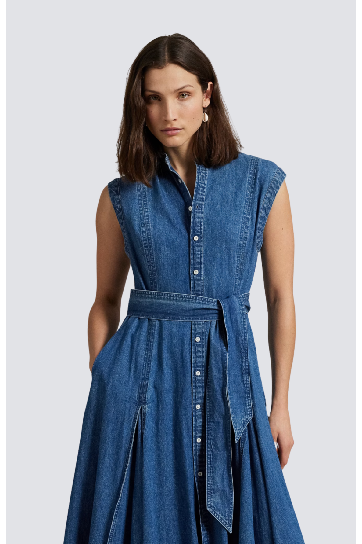 robe courtes manches mi-longue boutonnée - 2