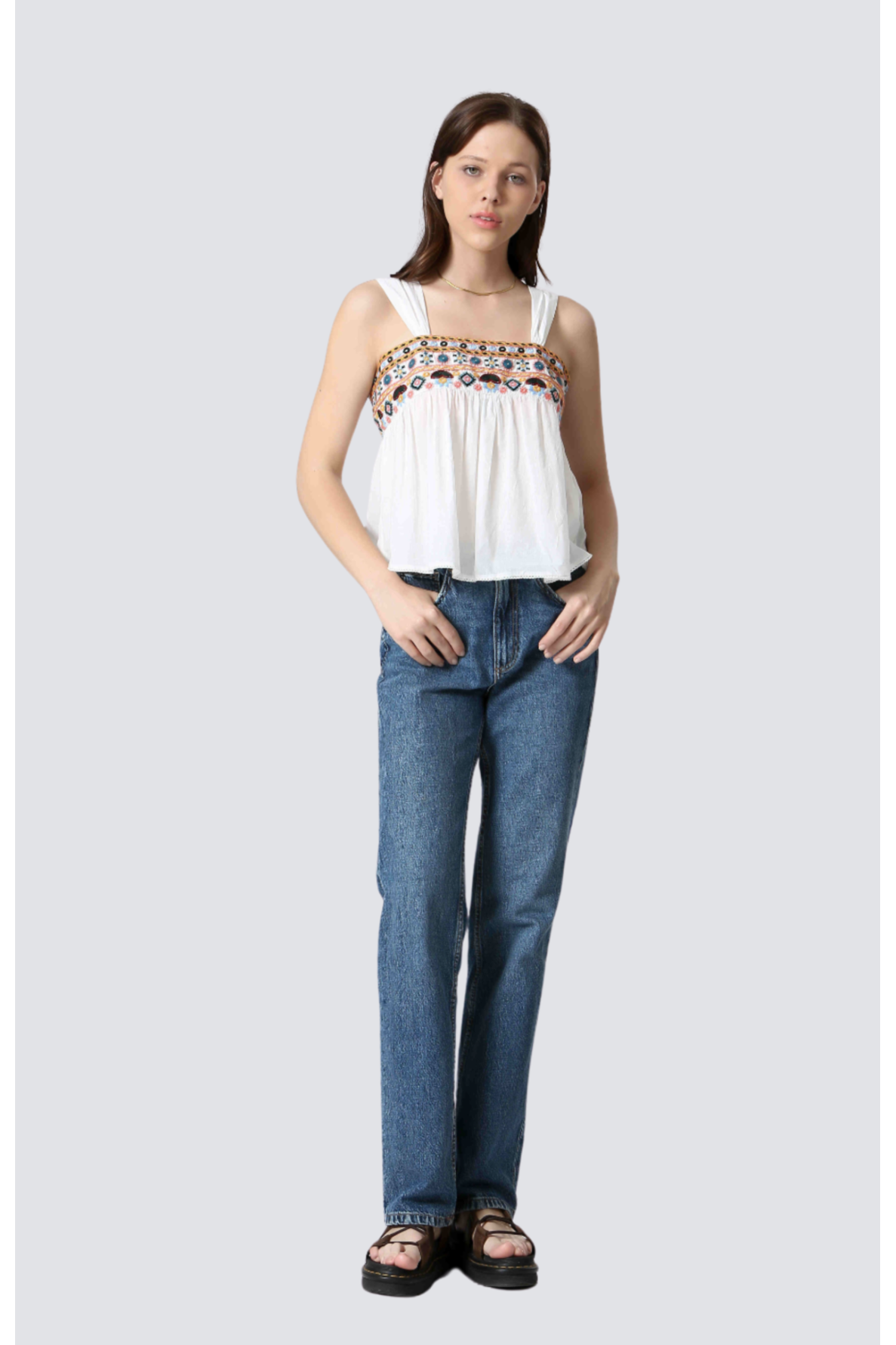 top coton broderie fines bretelles - 3