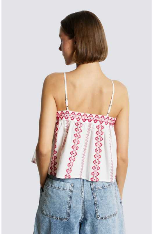 top coton broderie fines bretelles - 4