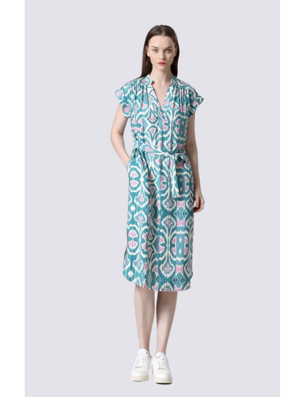 robe mi-longue mc viscose imprime - 